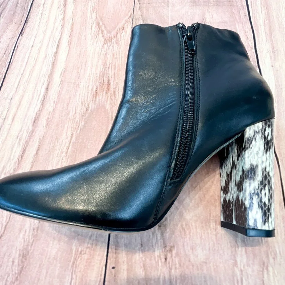 Maiden Lane Solid Black Ankle Boots w/ Snake Heel NWOT, Size: 6M - Picture 6 of 9